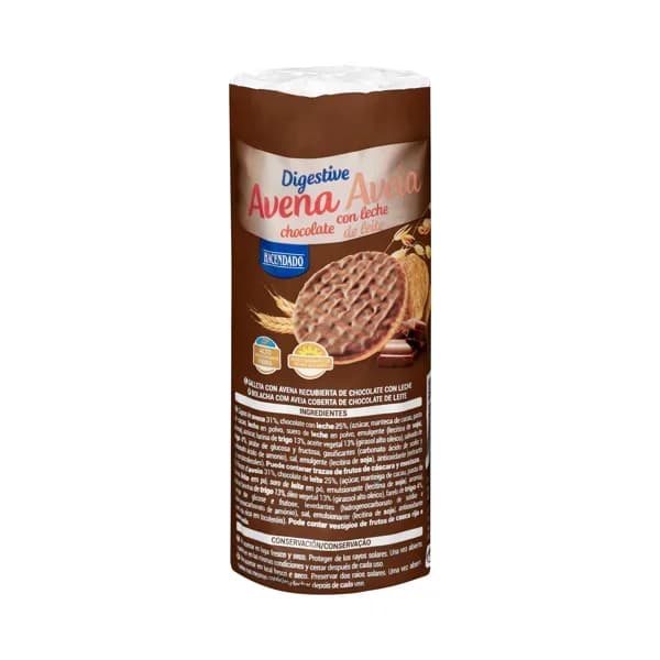 Galletas Digestive avena chocolate con leche Hacendado - 0.28 kg - Imagen del producto en Findit
