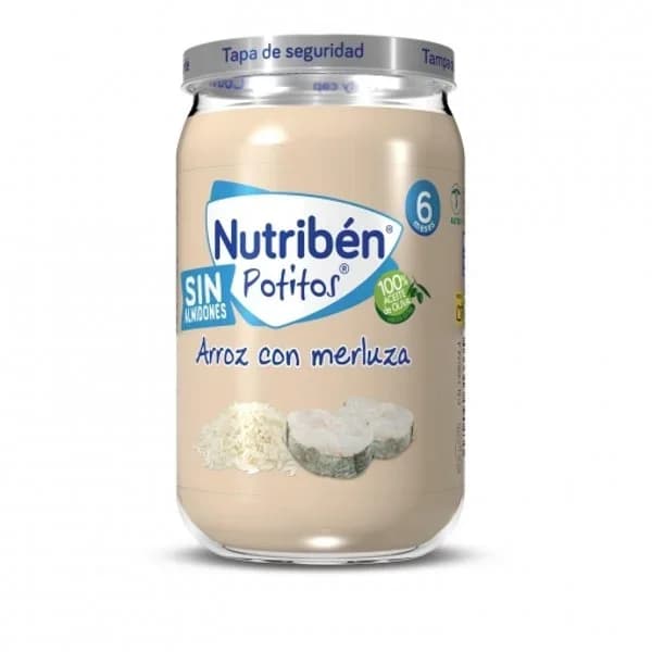 Potito de supremas de merluza con arroz NUTRIBEN, tarro 235 g - 0.24 kg - Imagen del producto en Findit