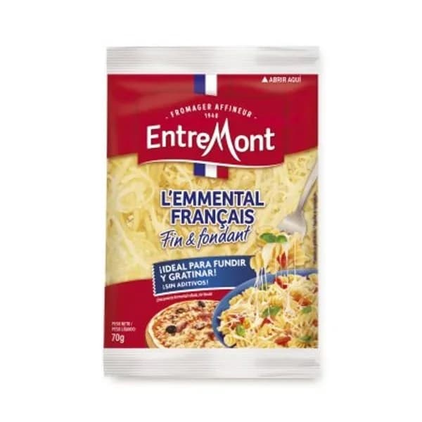 Queso emmental rallado 70 g - 0.07 kg - Imagen del producto en Findit
