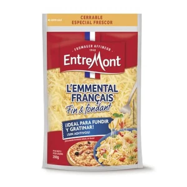 Queso rallado Emmental ENTREMONT, bolsa 200 g - 0.2 kg - Imagen del producto en Findit