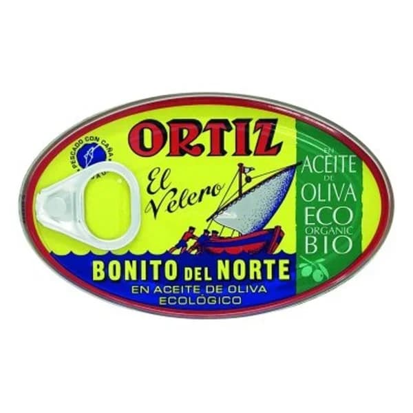 Bonito del Norte en aceite de oliva ECO ORTIZ, lata 112 g - 1 ud - Imagen del producto en Findit