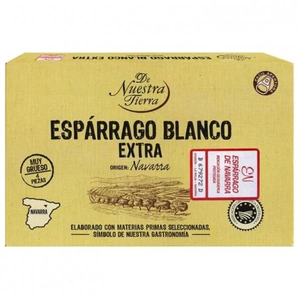Espárrago blanco extra grueso De Nuestra Tierra 220 g. - 0.22 kg - Imagen del producto en Findit