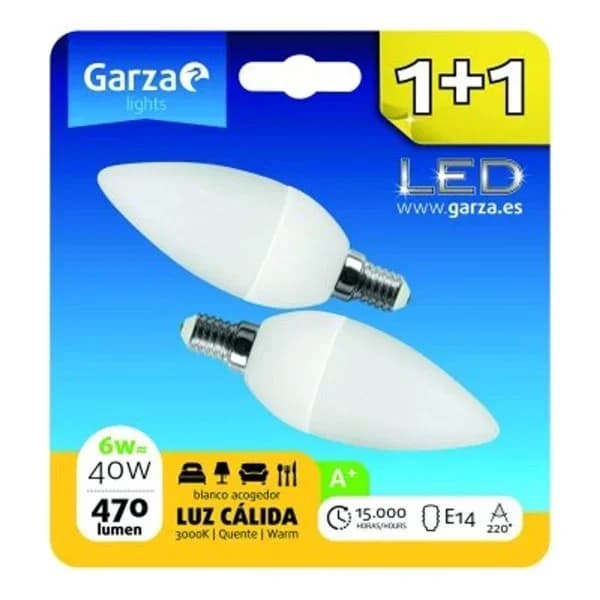 Bombilla led vela 6W E27 1+1 - 2 ud - Imagen del producto en Findit