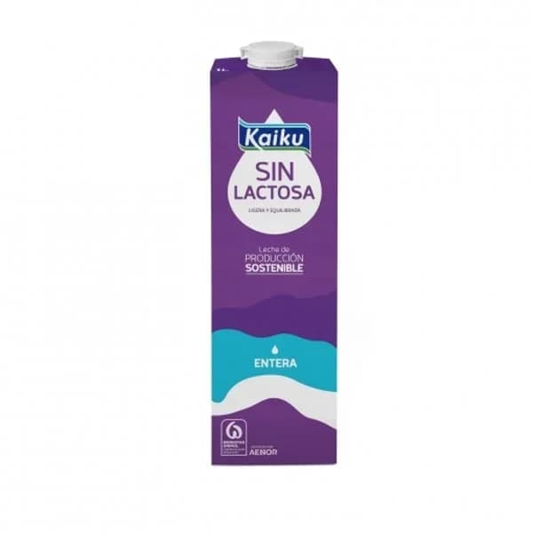 Leche entera sin lactosa KAIKU, brik 1 litro - 1 l - Imagen del producto en Findit