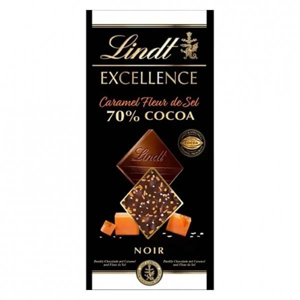Chocolate 70% negro con caramelo y toque de sal Lindt Excellence 100 g. - 0.1 kg - Imagen del producto en Findit
