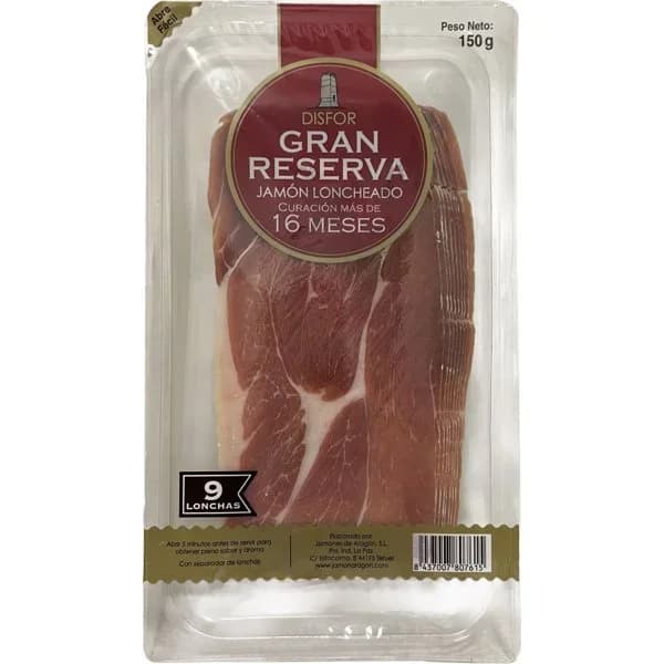 Jamon Gran Reserva 16 Meses Lonchas - 0.15 kg - Imagen del producto en Findit