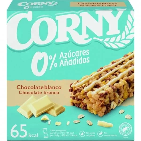 Barritas de chocolate blanco 0% CORNY, 6 uds, caja 120 g - 0.1 kg - Imagen del producto en Findit