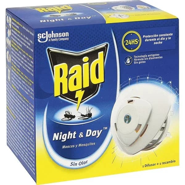 Insecticida RAID Night&Day, aparato + recambio - 1 ud - Imagen del producto en Findit