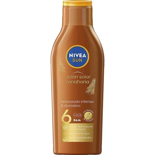 Loción solar zanahoria bronceado intensivo y duradero protección baja FP 6 Nivea Sun 200 ml. - 0.2 l - Imagen del producto en Findit