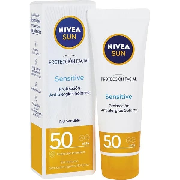 Protección facial sensitive SPF50 NIVEA, tubo 50 ml - 0.05 l - Imagen del producto en Findit
