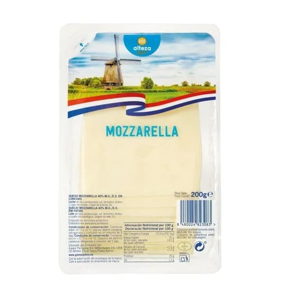 Queso Mozzarela Loncha 200G - 0.2 kg - Imagen del producto en Findit