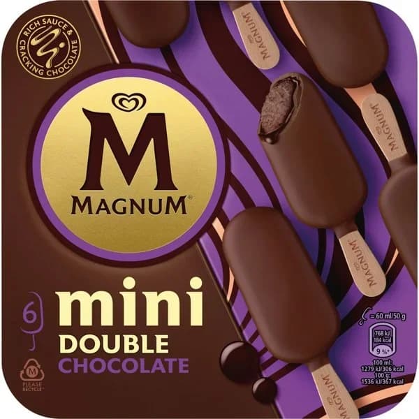 Mini bombón helado de chocolate Double Magnum 6 ud. - 0.33 l - Imagen del producto en Findit