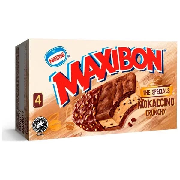 Helado mocacino crunchy MAXIBON, 4x90 ml - 1 ud - Imagen del producto en Findit