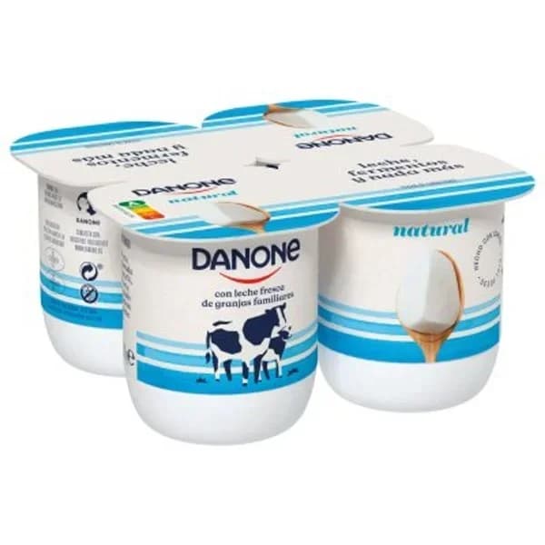 Yogur natural DANONE, pack 4x120 g - 0.48 kg - Imagen del producto en Findit