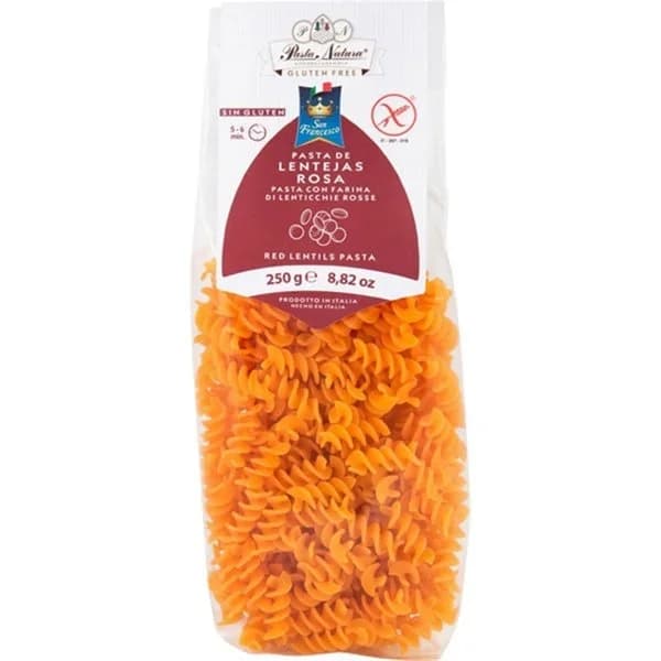 Fusilli Lenteja Roja 100% - 0.25 kg - Imagen del producto en Findit