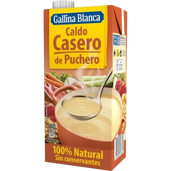 Caldo casero de puchero GALLINA BLANCA, brik 1 litro - 1 l - Imagen del producto en Findit