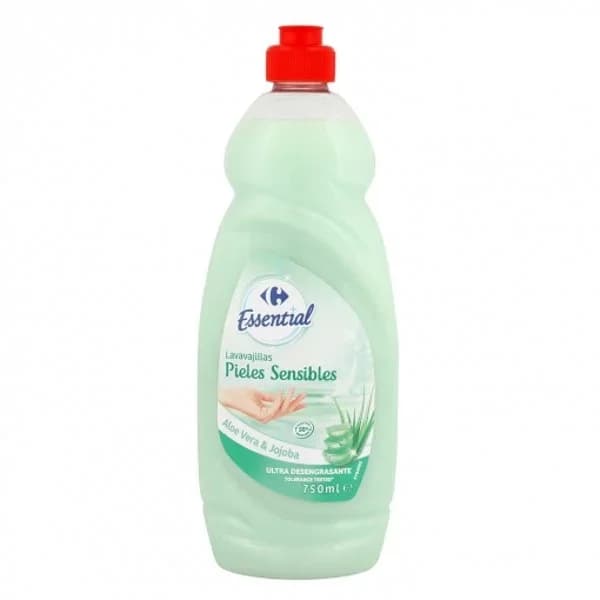 Lavavajillas a mano pieles sensibles aloe vera y jojoba Carrefour Essential 750 ml. - 0.75 l - Imagen del producto en Findit