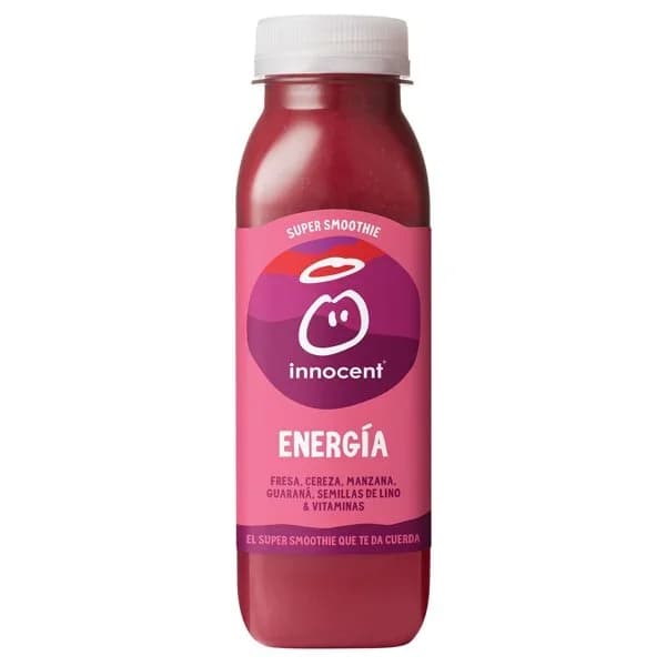 Smoothie super energía de fresa, cereza, manzana, guaraná,  semillas de lino y vitaminas Innocent botella 30 cl. - 0.3 l - Imagen del producto en Findit