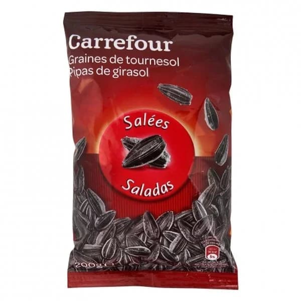 Pipas de girasol saladas Carrefour 200 g. - 0.2 kg - Imagen del producto en Findit