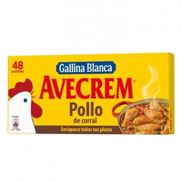 Caldo de pollo Avecrem Gallina Blanca sin gluten 48 pastillas - 0.48 kg - Imagen del producto en Findit