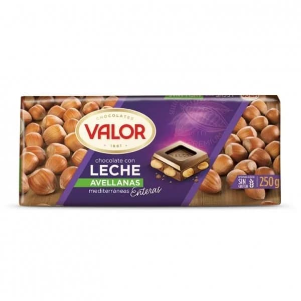 Chocolate con leche-avellanas VALOR, tableta 250 g - 0.25 kg - Imagen del producto en Findit