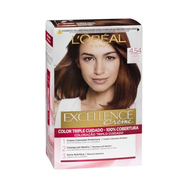 Tinte castaño caoba N.4.54 EXCELLENCE, caja 1 ud - 1 ud - Imagen del producto en Findit