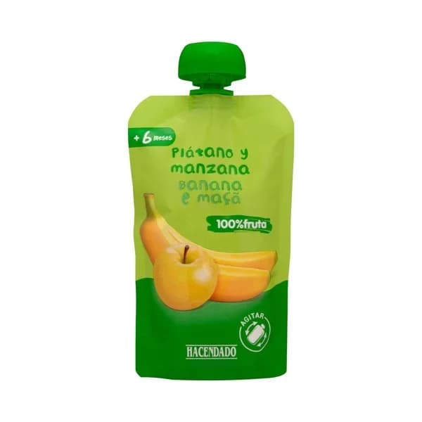 Papilla plátano y manzana Hacendado +6 meses - 0.12 kg - Imagen del producto en Findit