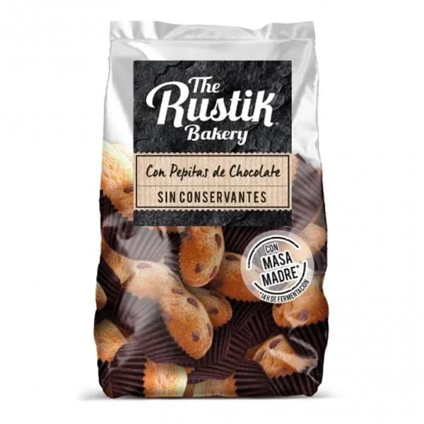 Mini magdalenas pepitas de chocolate RUSTIK BAKERY, bolsa 190 g - 0.19 kg - Imagen del producto en Findit
