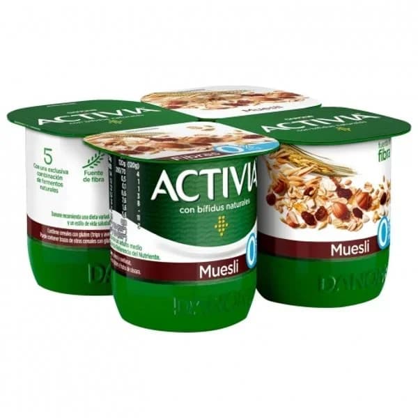 Yogur Activia Bífidus Muesli 0% 4UD - 0.46 kg - Imagen del producto en Findit