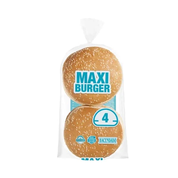 Pan maxi hamburguesa Hacendado - 0.3 kg - Imagen del producto en Findit
