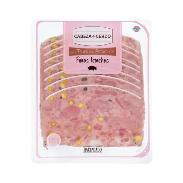 Cabeza de cerdo trufa con pistachos Hacendado finas lonchas - 1 ud - Imagen del producto en Findit