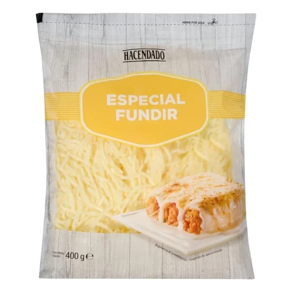 Queso rallado especial fundir mezcla Hacendado - 0.4 kg - Imagen del producto en Findit