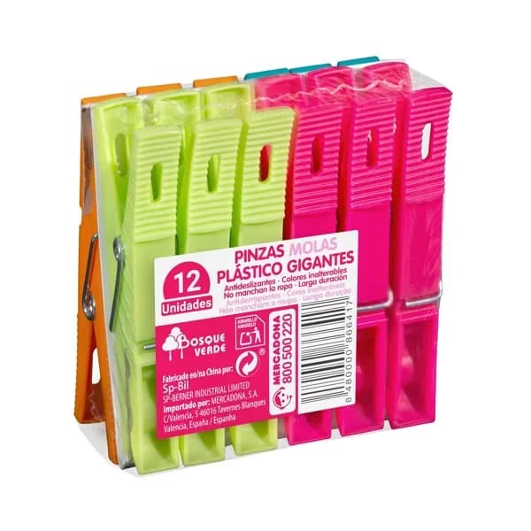 Pinzas de plástico Bosque Verde gigantes - 11.9 ud - Imagen del producto en Findit