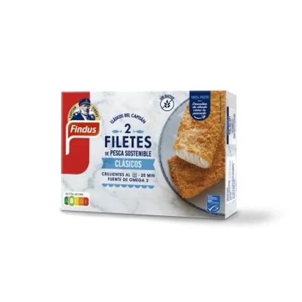 Filetes de abadejo s/ gluten pesca sostenible FINDUS, caja 250 g - 0.25 kg - Imagen del producto en Findit