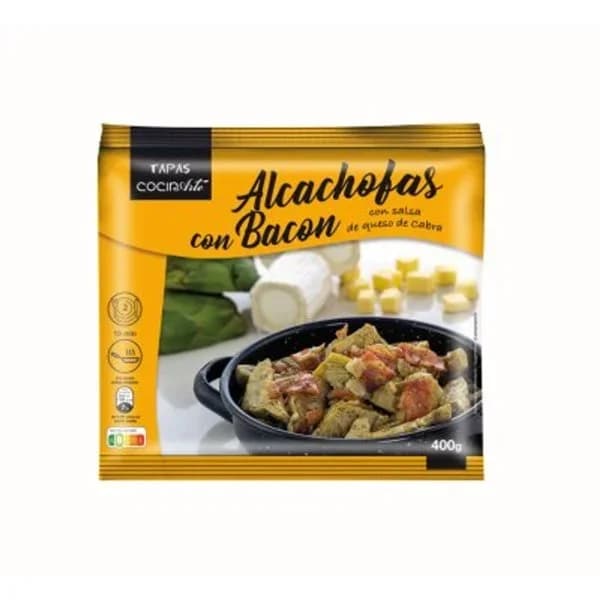 Alcachofas con bacon y queso de cabra 400 g - 0.4 kg - Imagen del producto en Findit