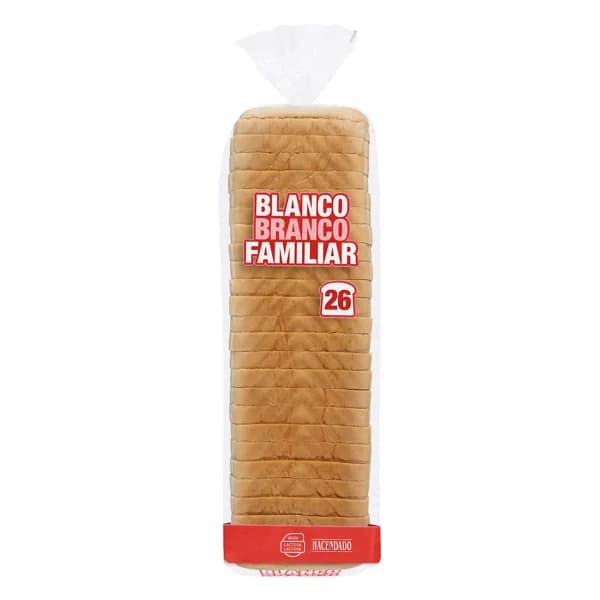 Pan de molde blanco familiar Hacendado - 0.82 kg - Imagen del producto en Findit
