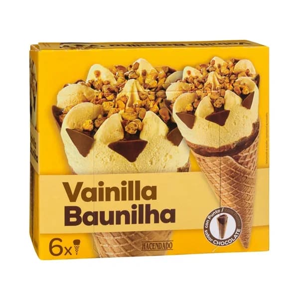 Helado cucurucho de vainilla Hacendado - 0.72 l - Imagen del producto en Findit