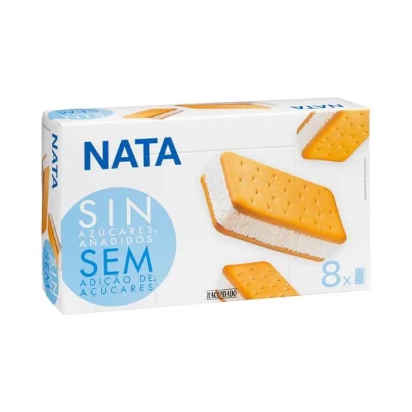 Helado sándwich de nata Hacendado sin azúcares añadidos - 0.8 l - Imagen del producto en Findit