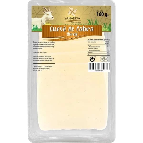 Queso de Cabra Tierno Lonchas - 0.16 kg - Imagen del producto en Findit