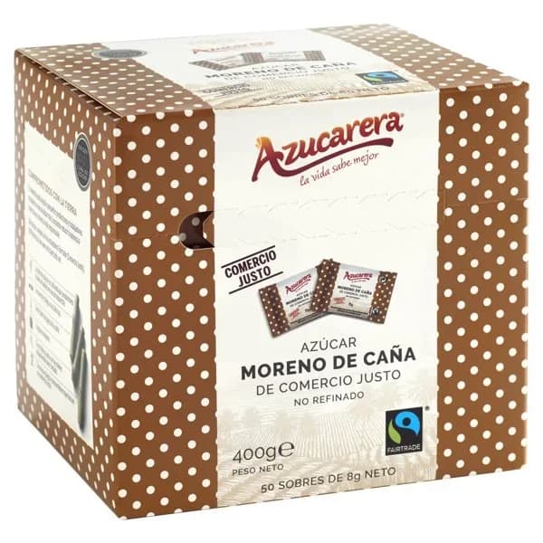 Azúcar moreno de caña en sobres Azucarera caja 400 g - 0.4 kg - Imagen del producto en Findit