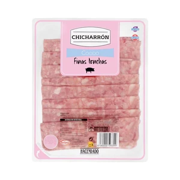 Chicharrón cocido Hacendado finas lonchas - 1 ud - Imagen del producto en Findit