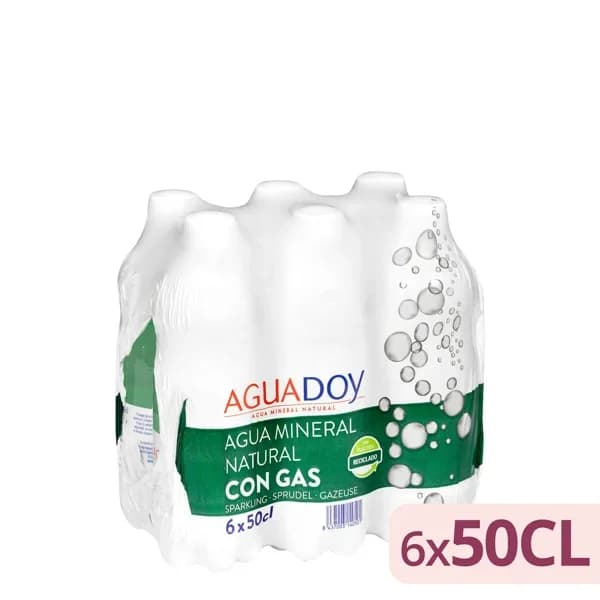 Agua mineral con gas pequeña Aguadoy - 3 l - Imagen del producto en Findit