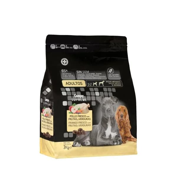 Comida perro adulto Supreme Compy pollo fresco con frutas y verduras - 1 ud - Imagen del producto en Findit