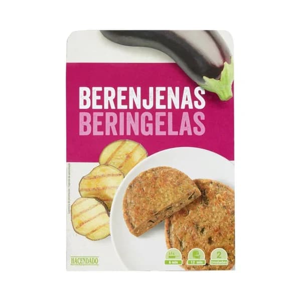 Hamburguesas vegetales Hacendado con berenjenas - 0.2 kg - Imagen del producto en Findit