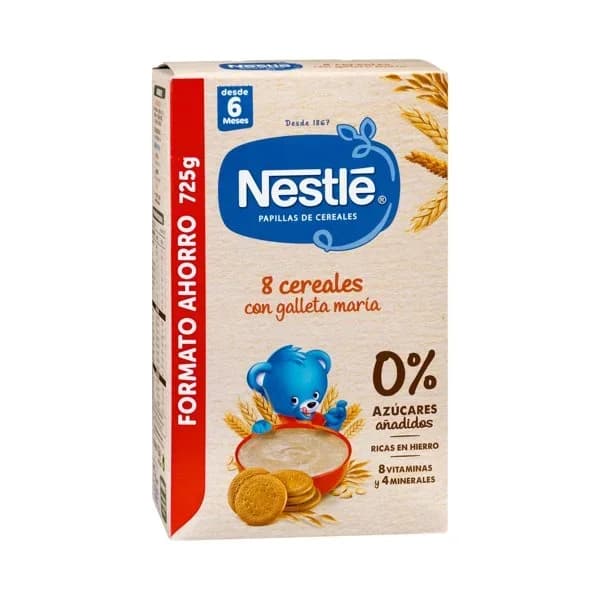 Papilla 8 cereales con galleta María Nestlé +6 meses - 0.72 kg - Imagen del producto en Findit