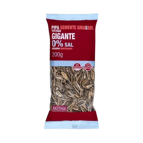 Pipas girasol tostadas Hacendado 0% sal añadida - 0.2 kg - Imagen del producto en Findit