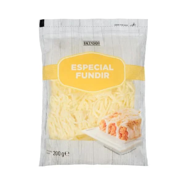 Queso rallado especial fundir mezcla Hacendado - 0.2 kg - Imagen del producto en Findit