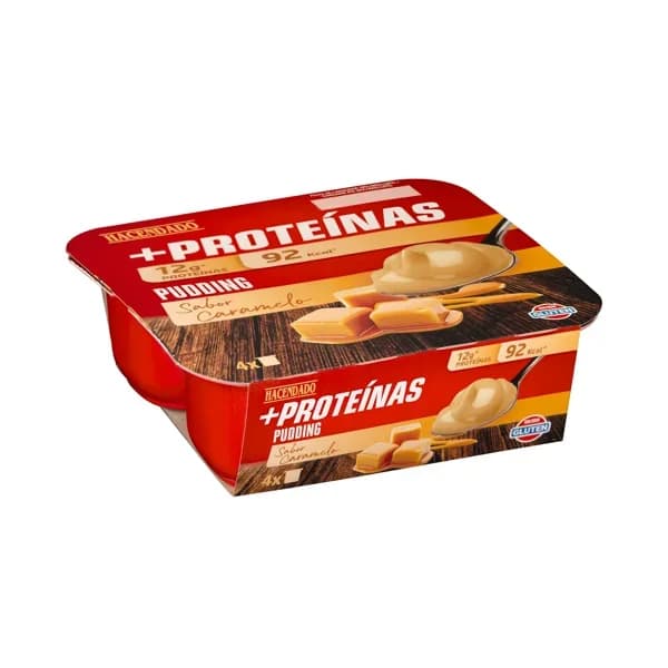 Pudding sabor caramelo +Proteínas Hacendado 12 g proteínas - 0.48 kg - Imagen del producto en Findit