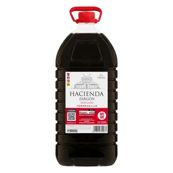 Vino tinto Hacienda Zargón - 5 l - Imagen del producto en Findit
