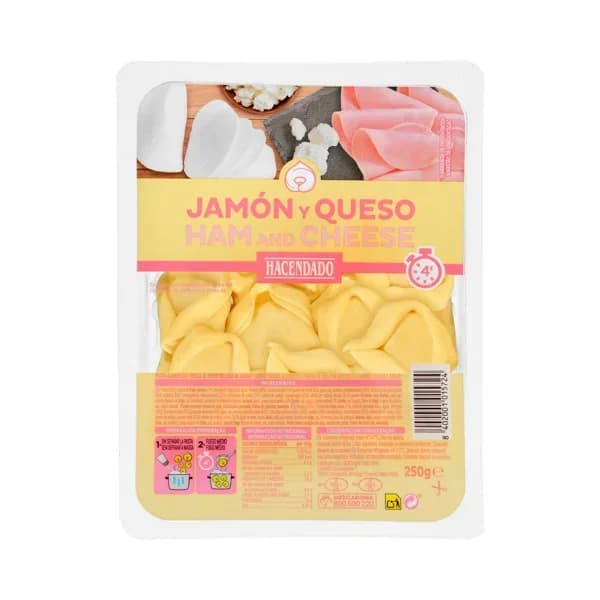 Pasta fresca tortellini jamón y queso Hacendado - 0.25 kg - Imagen del producto en Findit